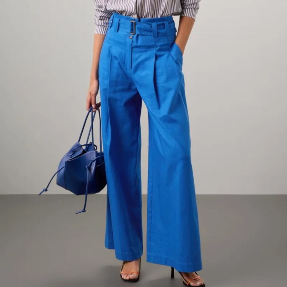 Eudon Choi Wide Leg Linen Trousers Size 10